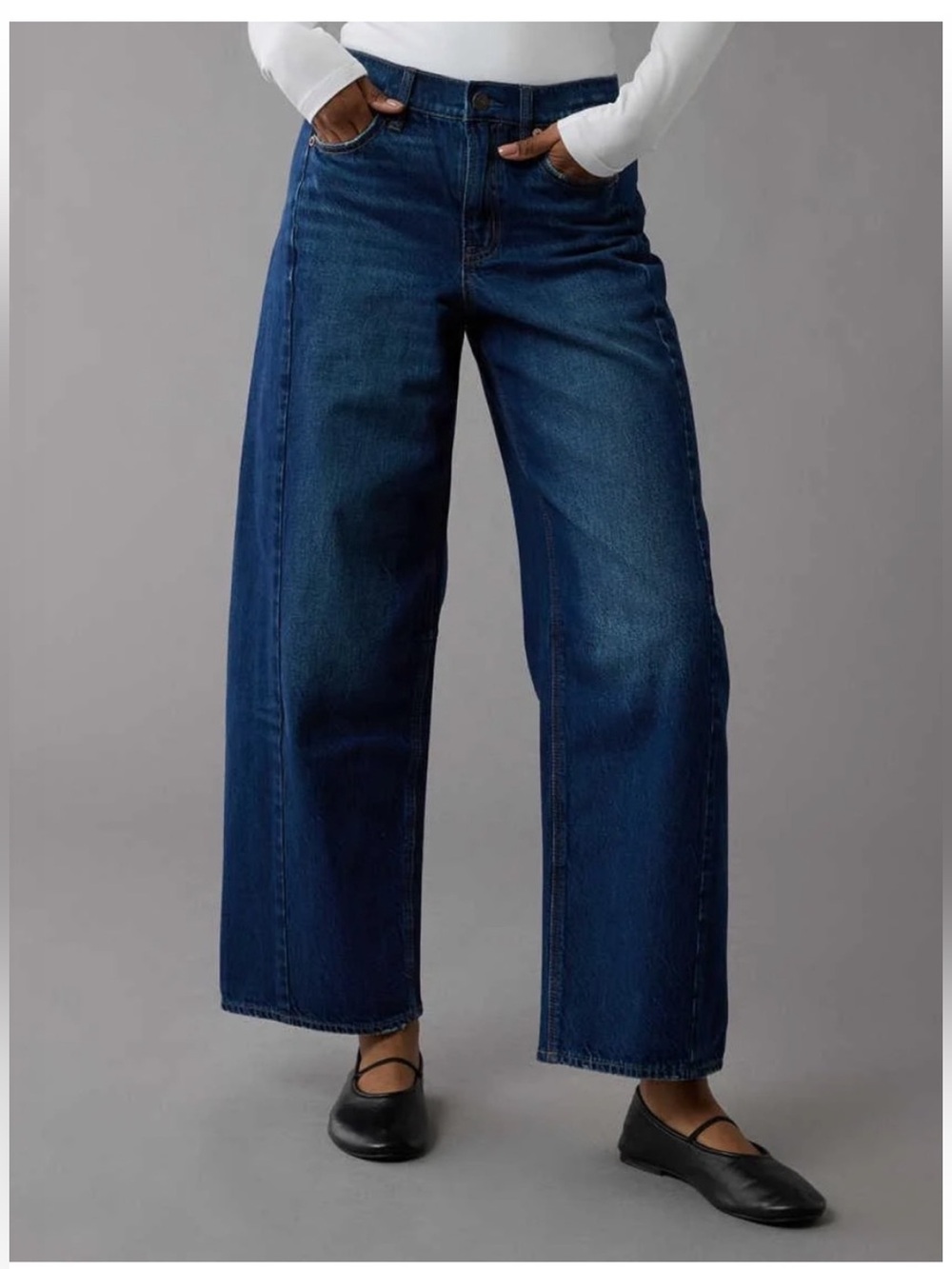 American Eagle Dreamy Drape Strigid Barrel Jeans US 10 Regular Streetwear 2025
